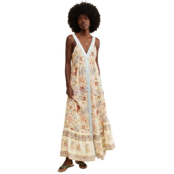 Free People Dresses & Skirts - Free People Kelso Maxi Dress Small Cotton Lined Pockets Floral Boho Festival